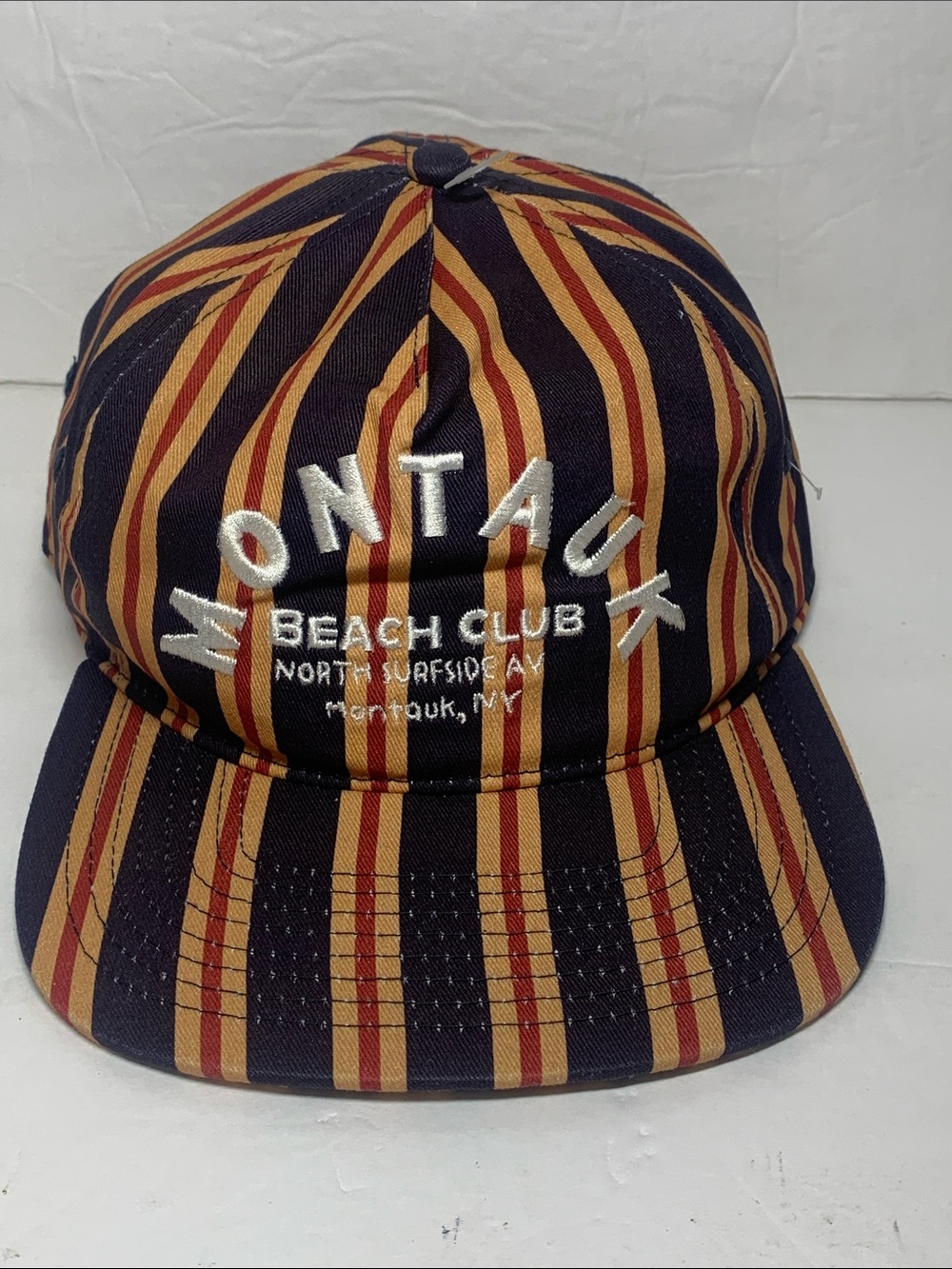 New Coney Island Picnic Hat MONTAUK Beach Club Striped SnapBack Cap